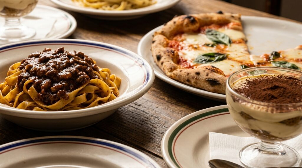 Carluccios Dubai Mall pasta pizza and tiramisu Italian dishes