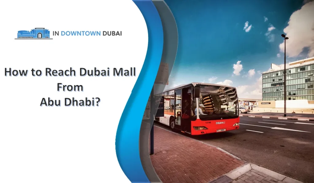 Public bus traveling from Abu Dhabi to Dubai Mall transport route