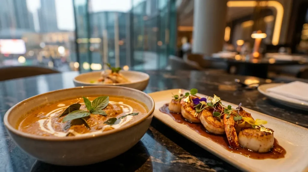 Thiptara Dubai Mall Thai curry and seafood dish with fine dining presentation