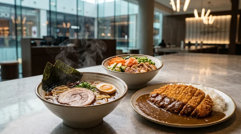 Wagamama Dubai Mall ramen katsu curry and rice bowl