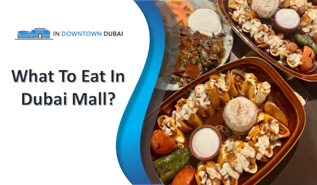 What to Eat in Dubai Mall: Must Try Foods & Desserts What to eat in Dubai Mall featuring Turkish kebabs platter with rice and sauce