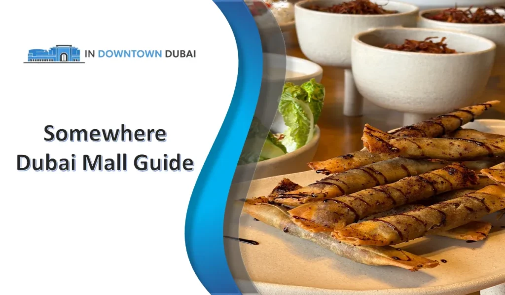 Crispy fusion rolls with dips at Somewhere Dubai Mall restaurant in Dubai Mall