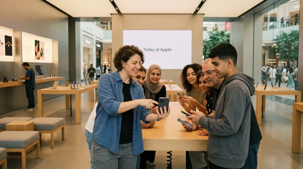 Today at Apple session at Apple Store Dubai Mall with group learning iPhone features