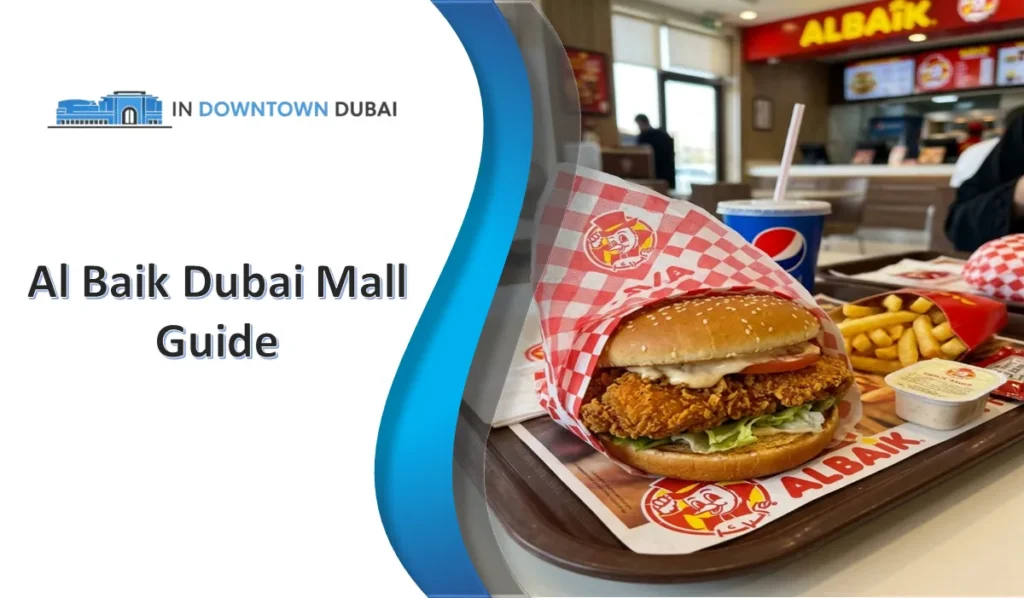 Al Baik Dubai Mall Food Court with signature chicken burger meal