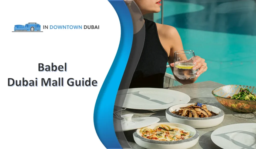Tourist enjoying food at babel restaurant in Dubai Mall